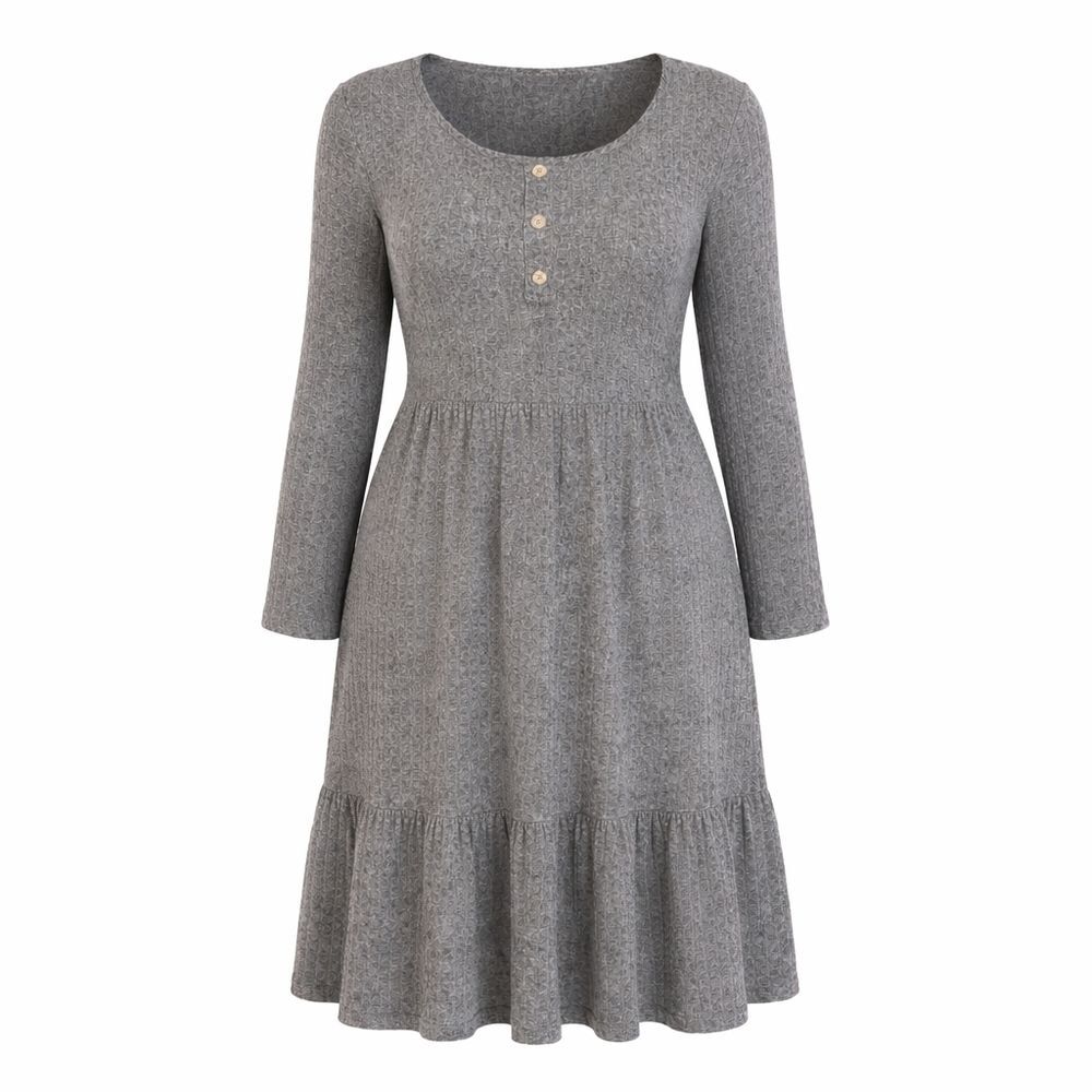 BloomChic Heathered Gray Lightweight Long Sleeve Sweater Dress - NWT